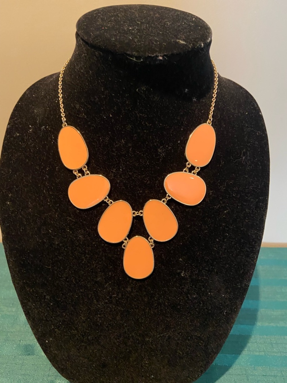 Orange Statement Bib Necklace - Women Jewelry